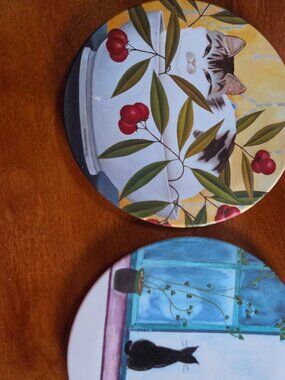 vintage Italian trivets mebel cats set of two melamine